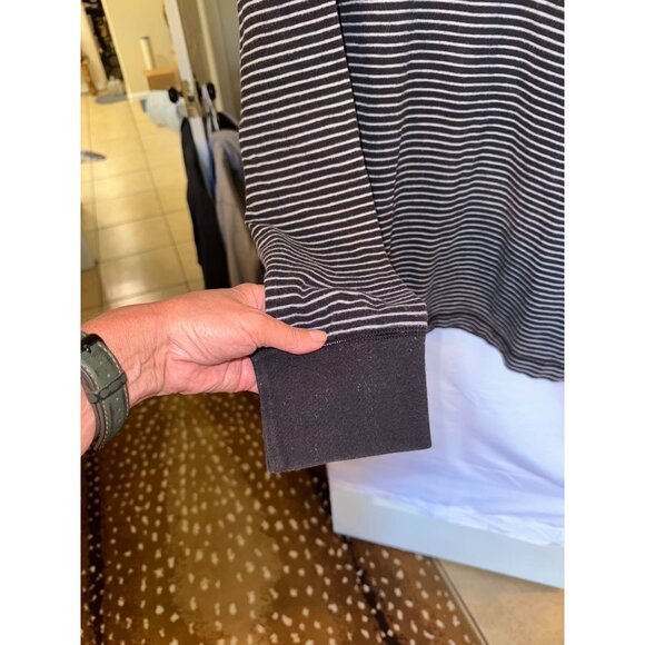 American Eagle Outfitters Vintage Y2K Striped Long Sleeve Hooded Henley Y2K XL - Picture 6 of 8